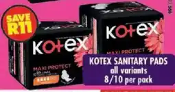 Shoprite Kotex sanitary pads offer