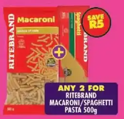 Shoprite Ritebrand macaroni/ spaghetti pasta offer