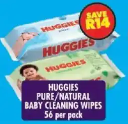 Shoprite Huggies pure/ natural baby cleaning wipes offer