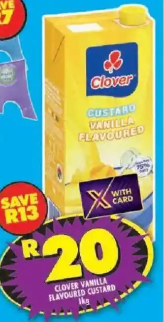 Shoprite Clover vanilla flavoured custard offer