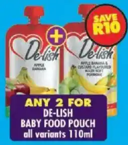 Shoprite De-lish baby food pouch offer