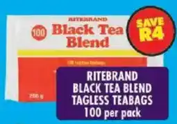 Shoprite Ritebrand black tea blend tagless teabags offer