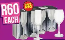 Shoprite Bistro flute/ wine glass set offer
