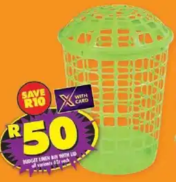 Shoprite Budget linen bin with lid offer