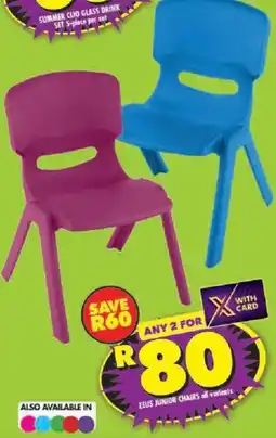 Shoprite Zeus junior chairs offer