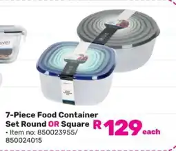 Game 7-Piece Food Container Set Round OR Square offer