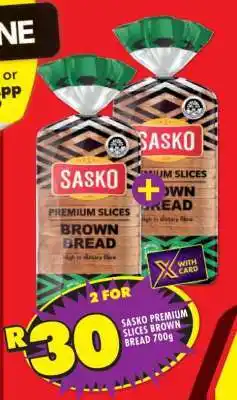 Shoprite Sasko Premium Slices Brown Bread 700g offer