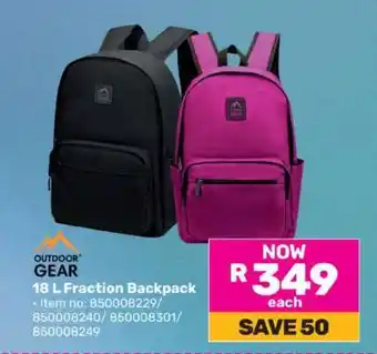 Game 18 L Fraction Backpack offer