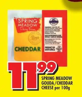 Shoprite SPRING MEADOW GOUDA/CHEDDAR CHEESE per 100g offer