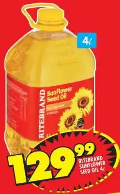 Shoprite Ritebrand Sunflower Seed Oil 4ℓ offer