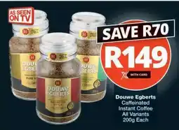 Checkers Douwe Egberts Caffeinated Instant Coffee offer