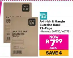 Game A4 Irish & Margin Exercise Book 72-Page offer