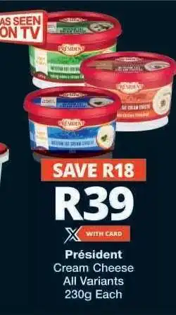Checkers PRESIDENT Cream Cheese offer