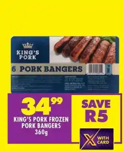 Shoprite KING’S PORK FROZEN PORK BANGERS 360g offer