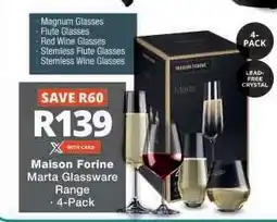 Checkers Maison Forine Marta Glassware Range offer