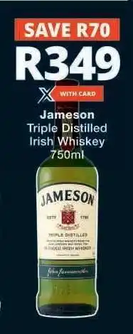 Checkers Jameson Triple Distilled Irish Whiskey 750ml offer