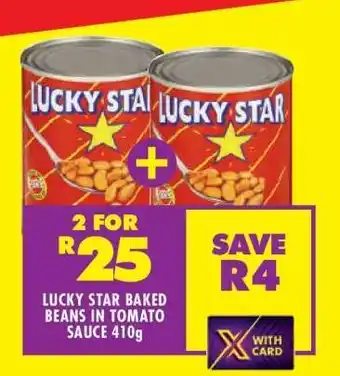 Shoprite LUCKY STAR BAKED BEANS IN TOMATO SAUCE 410g offer