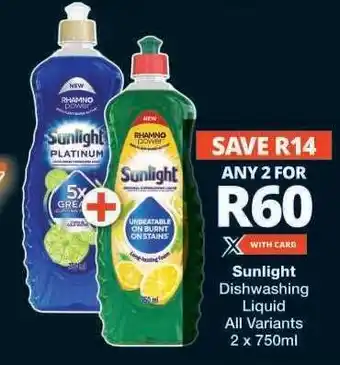 Checkers Sunlight Dishwashing Liquid offer