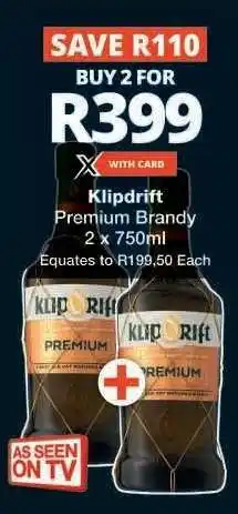Checkers Klipdrift Premium Brandy offer