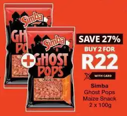 Checkers Simba Ghost Pops Maize Snack offer