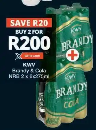 Checkers KWV Brandy & Cola offer