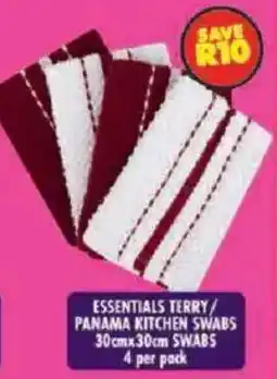 Shoprite Essentials terry/ panama kitchen swabs offer