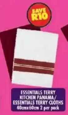 Shoprite Essentials terry kitchen panama/ essentials terry cloths offer