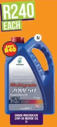 Shoprite Engen multigrade 20w-50 motor oil offer