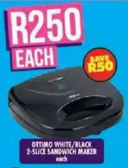 Shoprite Ottimo white/ black 2-Slice sandwich maker offer