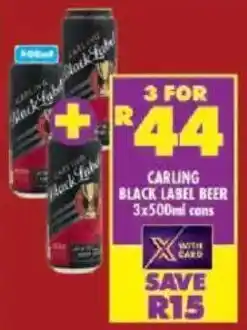 Shoprite Carling black label beer cans offer