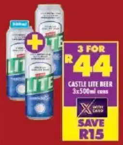 Shoprite Castle lite beer cans offer