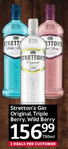 Oxford Freshmarket Stretton's Gin Original, Triple Berry, Wild Berry offer