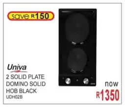 Furn 4 U Univa 2 solid plate domino solid hob black offer