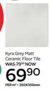 CTM Kyra Grey Matt Ceramic Floor Tile-350 x 350mm Per Sqm offer