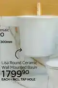 CTM Lisa Round Ceramic Wall Mounted Basin-Each offer