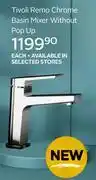 Tivoli Remo Chrome Basin Mixer Without Pop Up-Each