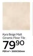 CTM Kyra Beige Matt Ceramic Floor Tile-350 x 350mm Per Sqm offer