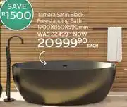 CTM Tamara Satin Black Freestanding Bath 1700 x 850 x 590mm offer