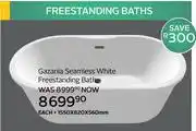 CTM Gazania Seamless White Freestanding Bath 1550 x 820 x 560mm offer
