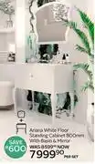 CTM Ariana White Floor Standing Cabinet 800mm With Basin & Mirror-Per Set offer