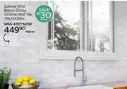 CTM Subway Vera Bianco Glossy Ceramic Wall Tile 75 x 300mm-Per Sqm offer