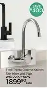 CTM Tivoli Trento Chrome Kitchen Sink Mixer Wall Type-Each offer