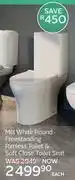 CTM Mia White Round Freestanding Rimless Toilet & Soft Close Toilet Seat-Each offer