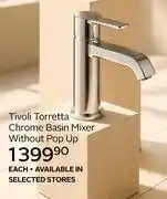 CTM Tivoli Torretta Chrome Basin Mixer Without Pop Up-Each offer