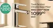 CTM Tivoli Da Vinci Chrome Basin Mixer-Each offer