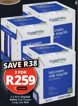Checkers Crystal Valley Full Cream Long Life Milk offer