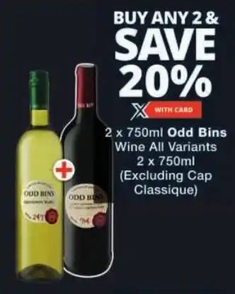 Checkers Odd Bins Wine All Variants offer