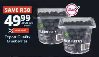 Checkers Export Quality Blueberries offer