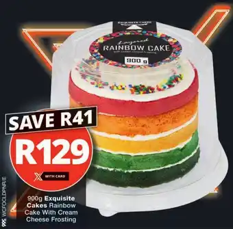 Checkers Exquisite Cakes Rainbow Cake With Cream Cheese Frosting offer