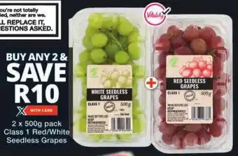Checkers Class 1 Red/ White Seedless Grapes offer